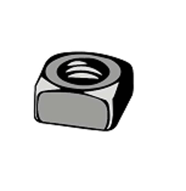 Picture of SQUARE MACHINE SCREW NUTS, ZINC PLATED STEEL, #6-32
